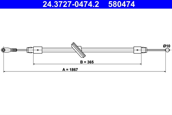 Cablu, Frana De Parcare Ate Mercedes-Benz 24.3727-0474.2