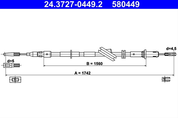 Cablu, Frana De Parcare Ate Mercedes-Benz 24.3727-0449.2