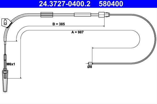 Cablu, Frana De Parcare Ate Mercedes-Benz 24.3727-0400.2
