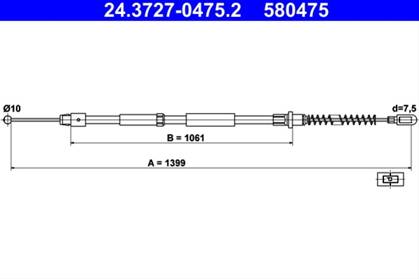Cablu, Frana De Parcare Ate Mercedes-Benz 24.3727-0475.2