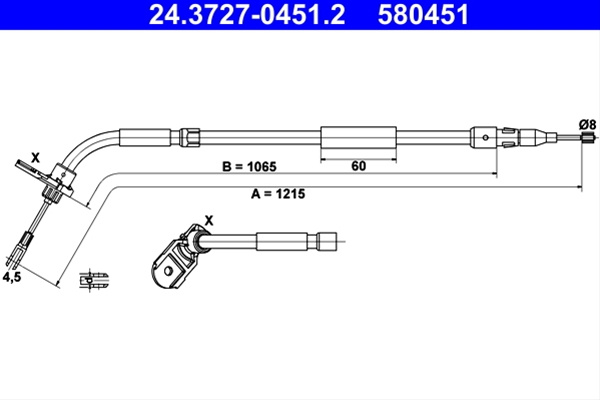 Cablu, Frana De Parcare Ate Mercedes-Benz 24.3727-0451.2