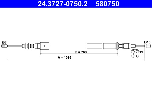 Cablu, Frana De Parcare Ate Opel 24.3727-0750.2
