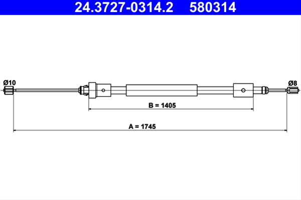 Cablu, Frana De Parcare Ate Peugeot 24.3727-0314.2