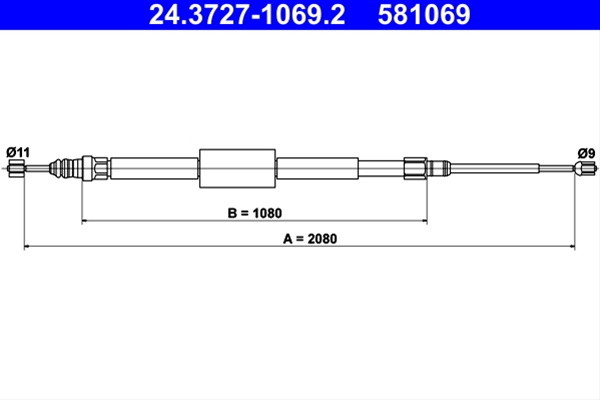 Cablu, Frana De Parcare Ate Renault 24.3727-1069.2