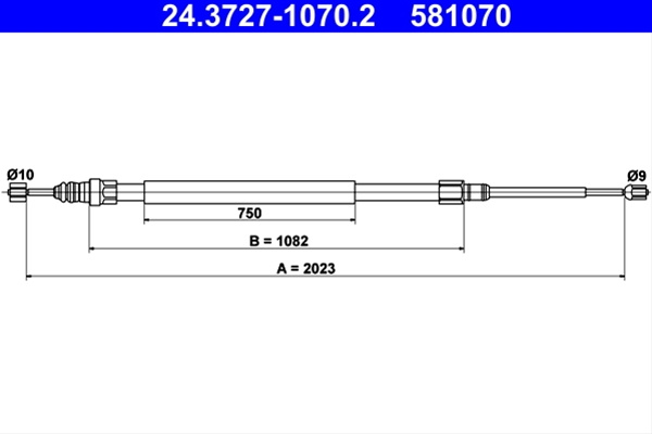 Cablu, Frana De Parcare Ate Renault 24.3727-1070.2