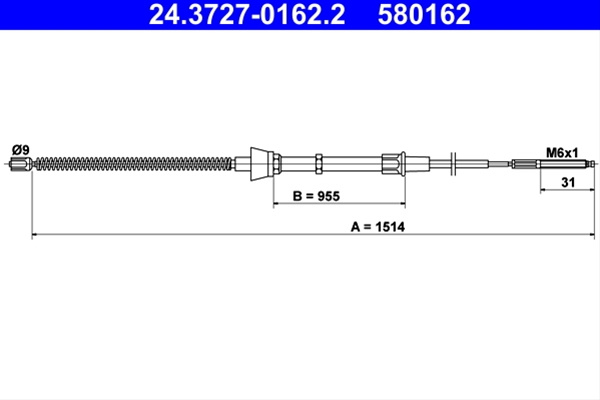 Cablu, Frana De Parcare Ate Seat 24.3727-0162.2