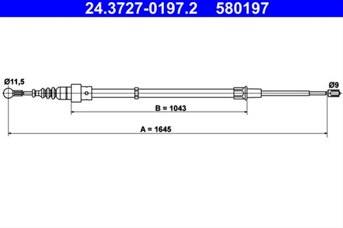 Cablu, Frana De Parcare Ate Skoda 24.3727-0197.2