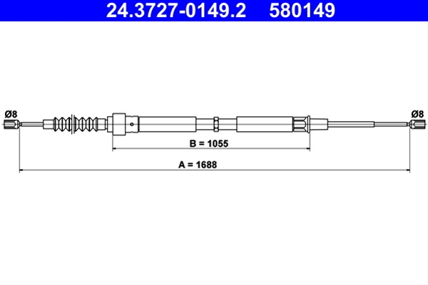 Cablu, Frana De Parcare Ate Vag 24.3727-0149.2