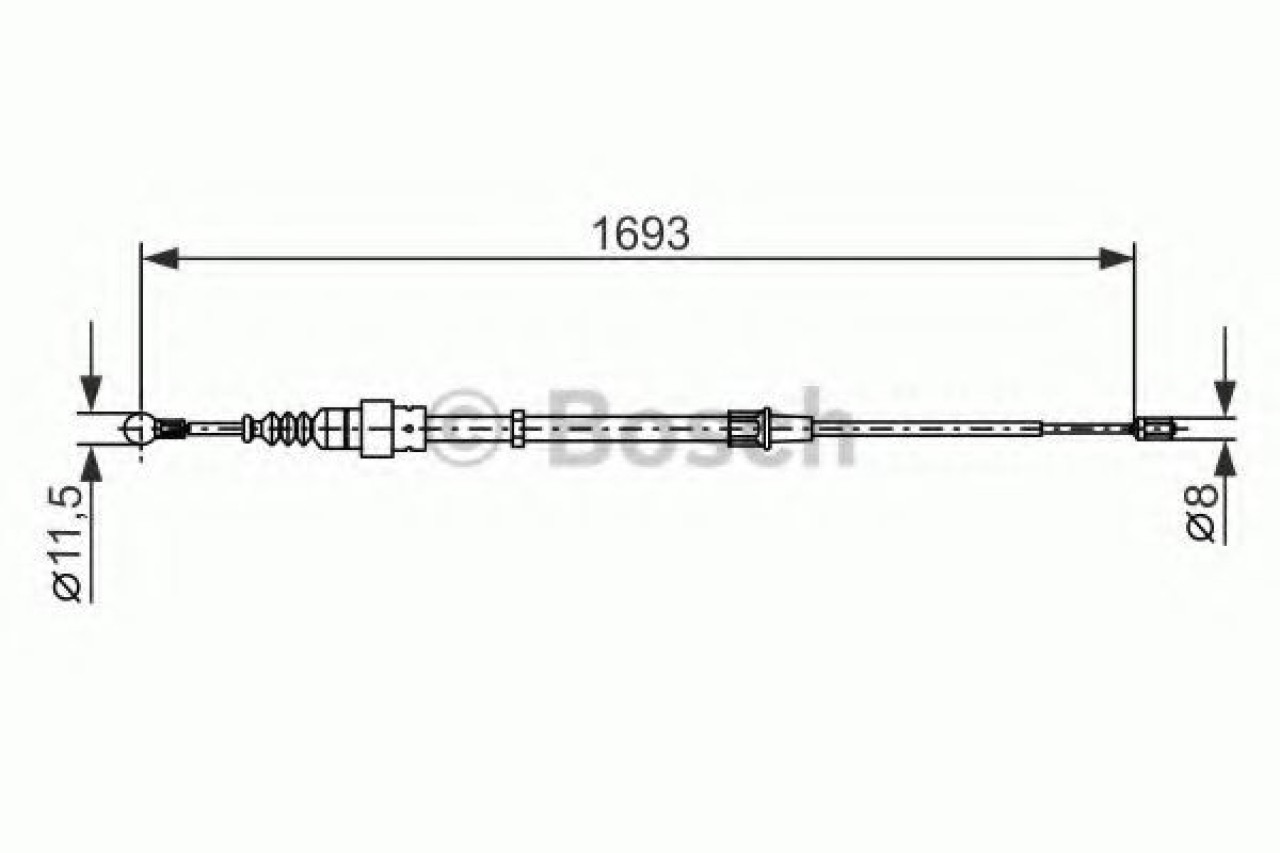 Cablu, frana de parcare AUDI A3 (8L1) (1996 - 2003) BOSCH 1 987 477 698 piesa NOUA
