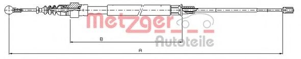 Cablu, frana de parcare AUDI A3 (8P1) (2003 - 2012) METZGER 10.7509 piesa NOUA