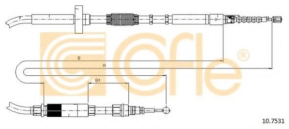 Cablu, frana de parcare AUDI A4 (8D2, B5) (1994 - 2001) COFLE 10.7531 piesa NOUA