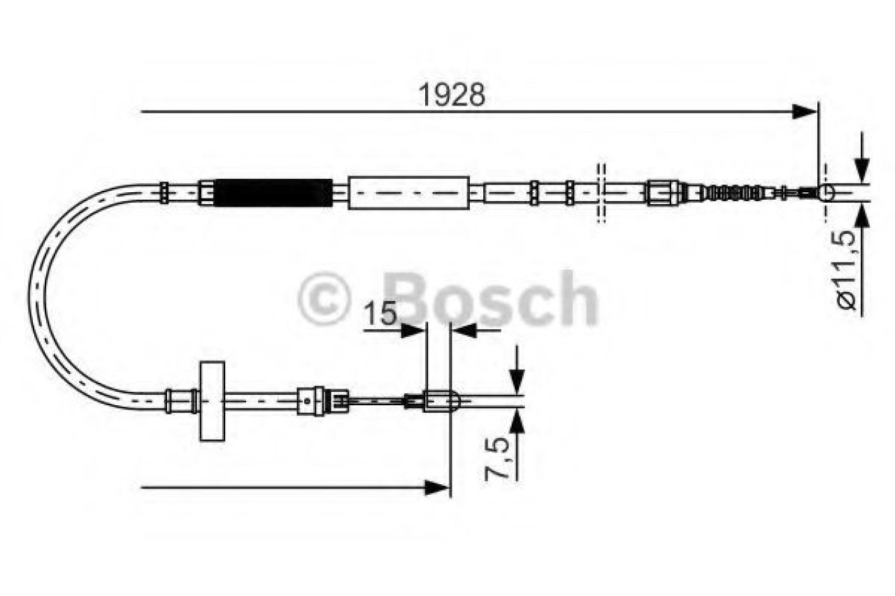 Cablu, frana de parcare AUDI A4 Avant (8ED, B7) (2004 - 2008) BOSCH 1 987 477 922 piesa NOUA