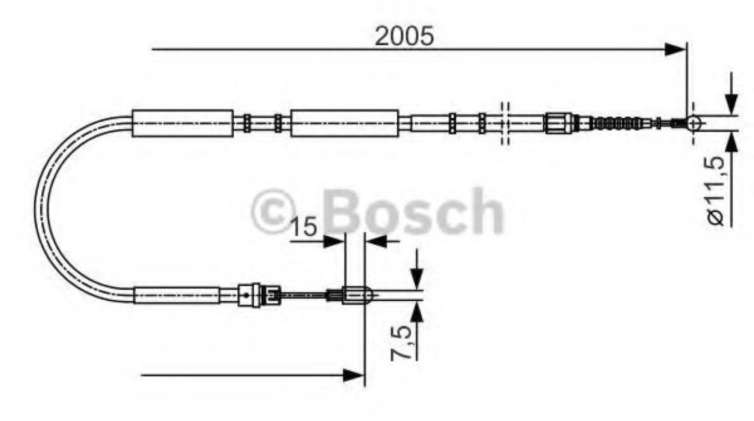 Cablu, frana de parcare AUDI A4 Cabriolet (8H7, B6, 8HE, B7) (2002 - 2009) BOSCH 1 987 477 923 piesa NOUA