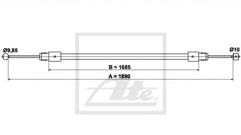 Cablu, frana de parcare AUDI Q7 (4L) (2006 - 2015) ATE 24.3727-3400.2 piesa NOUA