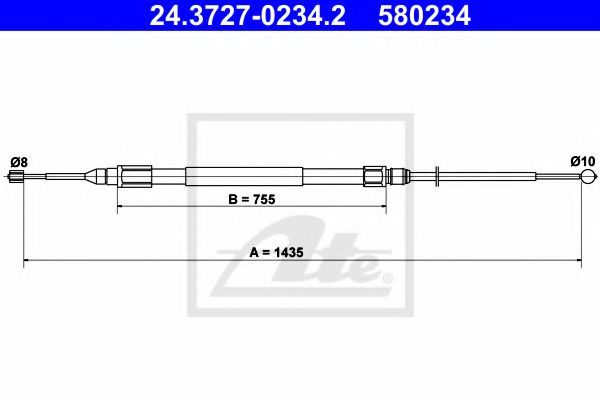 Cablu, frana de parcare BMW Seria 1 (E81) (2006 - 2012) ATE 24.3727-0234.2 piesa NOUA