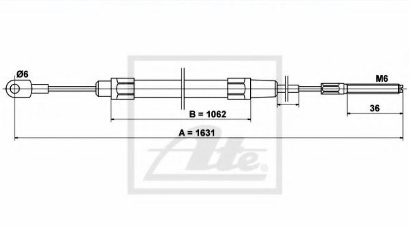 Cablu, frana de parcare BMW Seria 3 (E36) (1990 - 1998) ATE 24.3727-0214.2 piesa NOUA