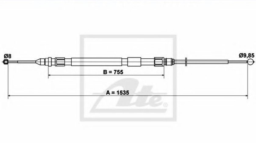 Cablu, frana de parcare BMW Seria 3 (E90) (2005 - 2011) ATE 24.3727-0233.2 piesa NOUA