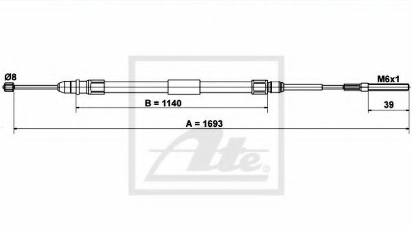 Cablu, frana de parcare BMW Seria 3 Touring (E46) (1999 - 2005) ATE 24.3727-0224.2 piesa NOUA