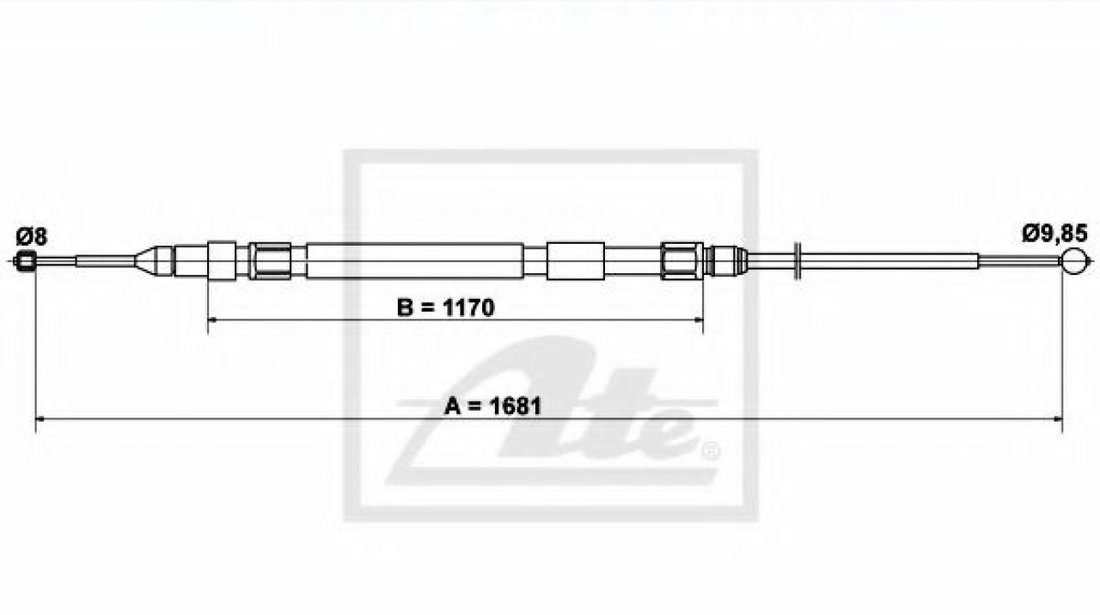 Cablu, frana de parcare BMW Seria 5 (E60) (2003 - 2010) ATE 24.3727-0236.2 piesa NOUA