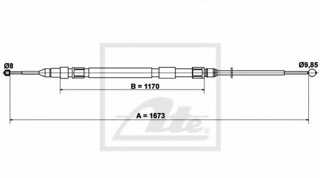 Cablu, frana de parcare BMW Seria 5 (E60) (2003 - 2010) ATE 24.3727-0237.2 piesa NOUA