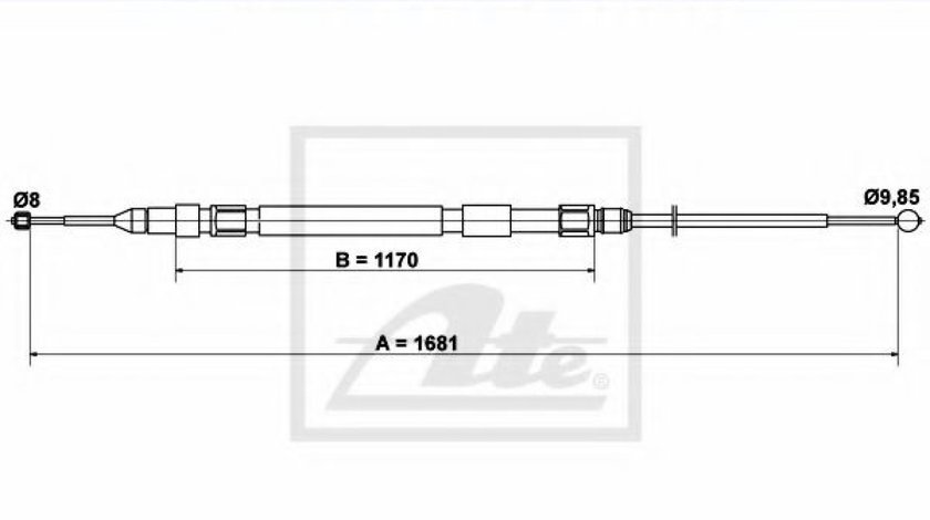 Cablu, frana de parcare BMW Seria 5 Touring (E61) (2004 - 2010) ATE 24.3727-0236.2 piesa NOUA