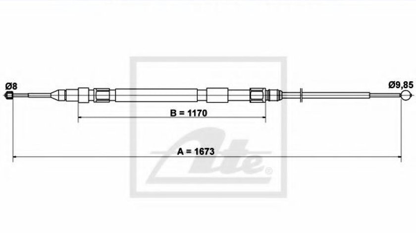 Cablu, frana de parcare BMW Seria 5 Touring (E61) (2004 - 2010) ATE 24.3727-0237.2 piesa NOUA