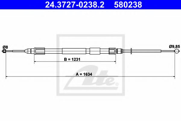 Cablu, frana de parcare BMW X3 (E83) (2004 - 2011) ATE 24.3727-0238.2 piesa NOUA