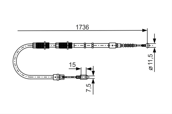 Cablu, Frana De Parcare Bosch Audi 1 987 477 257
