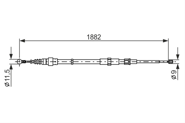Cablu, Frana De Parcare Bosch Skoda 1 987 482 193