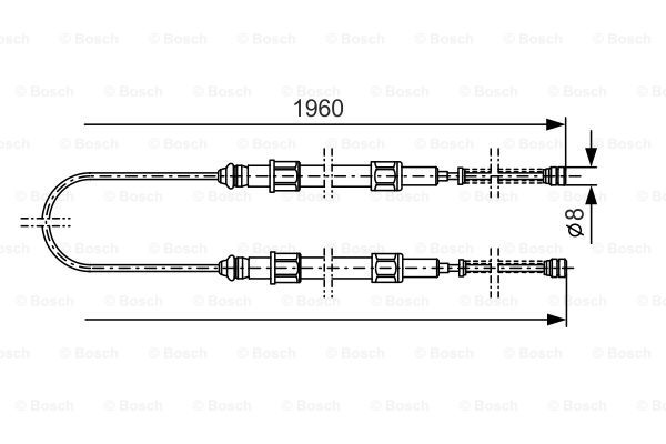 Cablu, frana de parcare centru (1987477002 BOSCH) AUDI,VW