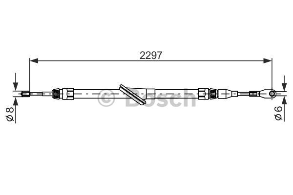 Cablu, frana de parcare centru (1987477811 BOSCH) MERCEDES-BENZ