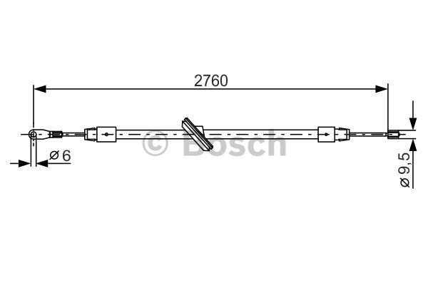 Cablu, frana de parcare centru (1987477901 BOSCH) MERCEDES-BENZ