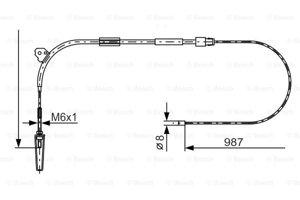 Cablu, frana de parcare centru (1987477960 BOSCH) MERCEDES-BENZ