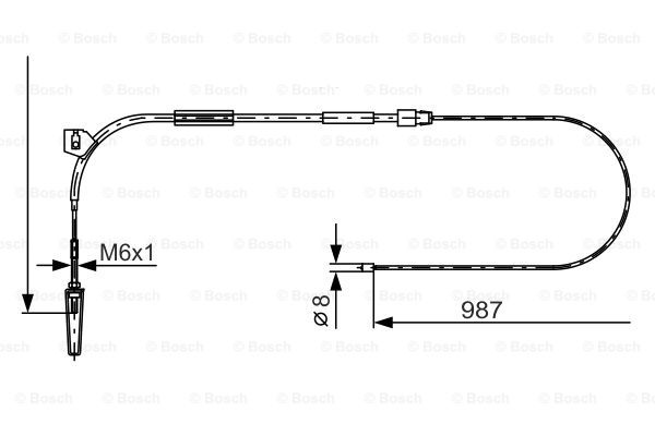 Cablu, frana de parcare centru (1987477962 BOSCH) MERCEDES-BENZ