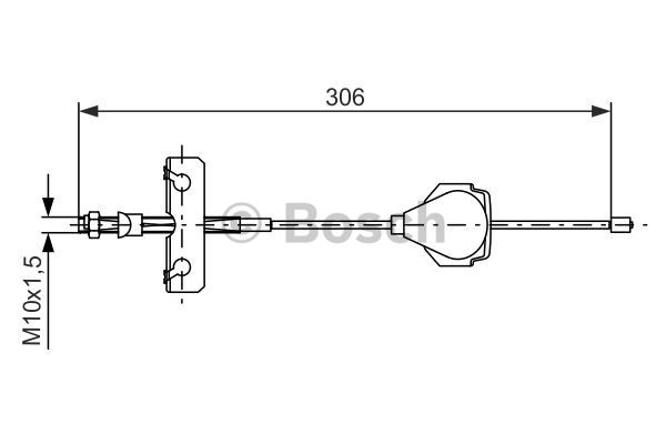 Cablu, frana de parcare centru (1987477990 BOSCH) FORD