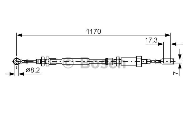 Cablu, frana de parcare centru (1987482004 BOSCH) Citroen,FIAT,PEUGEOT