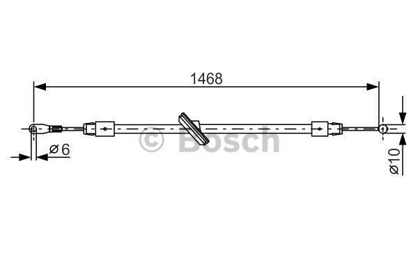 Cablu, frana de parcare centru (1987482027 BOSCH) VW