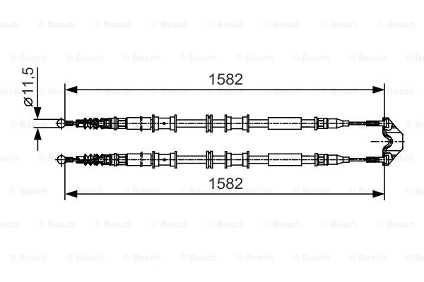Cablu, frana de parcare centru (1987482138 BOSCH) HOLDEN,OPEL,VAUXHALL