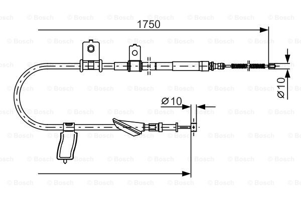 Cablu, frana de parcare centru (1987482351 BOSCH) SUBARU