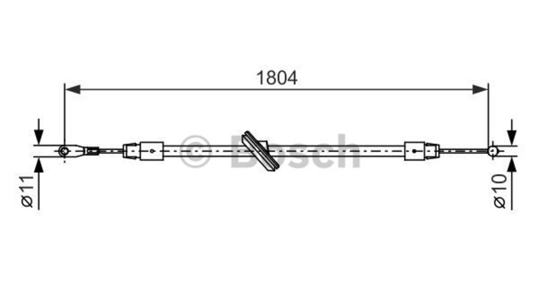 Cablu, frana de parcare centru (1987482380 BOSCH) MERCEDES-BENZ