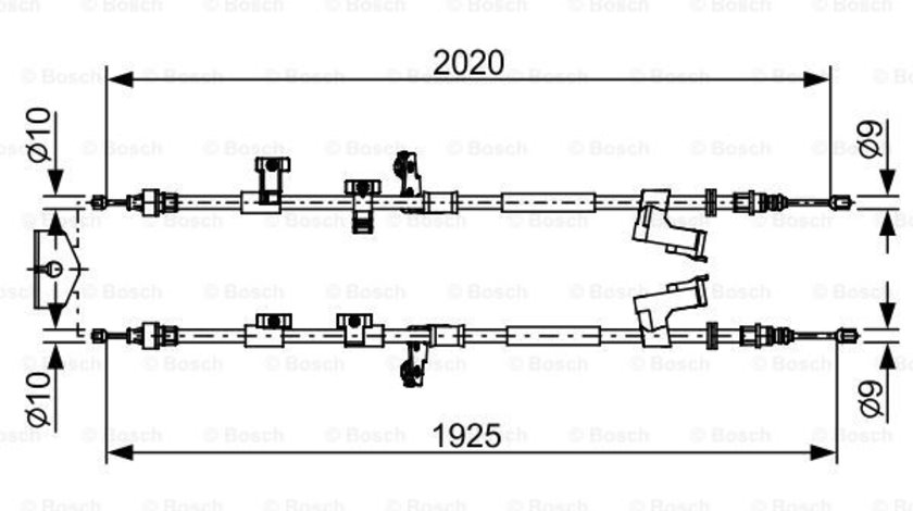 Cablu, frana de parcare centru (1987482709 BOSCH) FORD,FORD AUSTRALIA