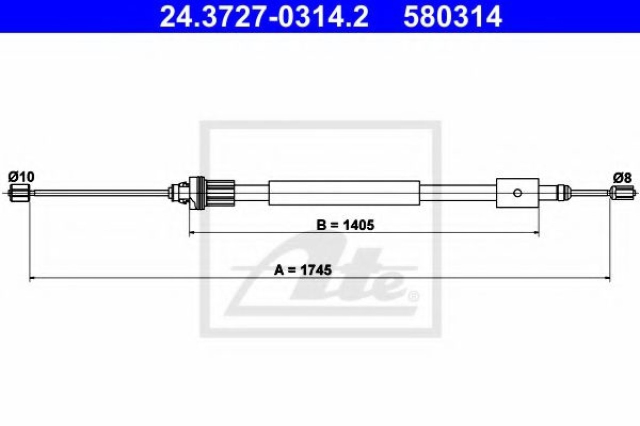 Cablu, frana de parcare CITROEN BERLINGO caroserie (M) (1996 - 2016) ATE 24.3727-0314.2 piesa NOUA