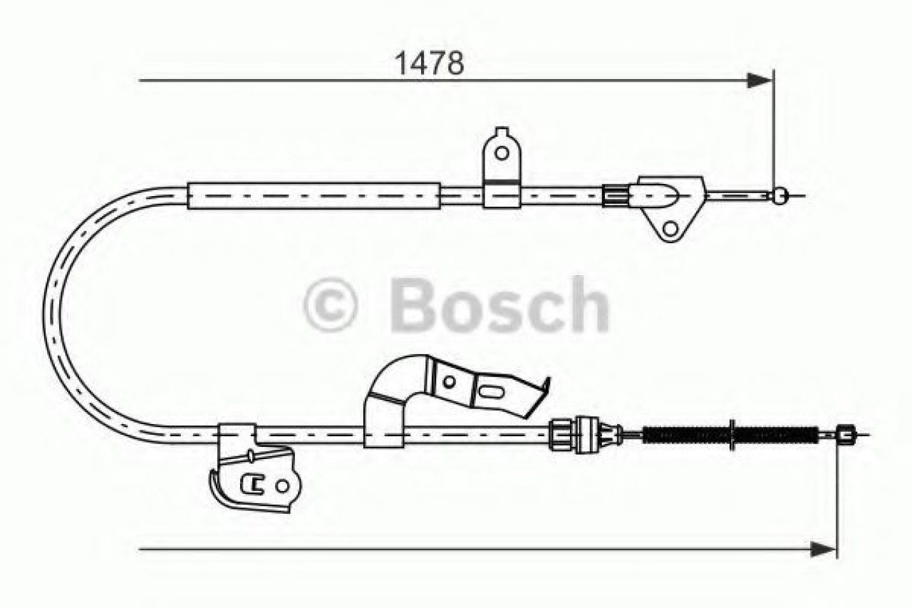 Cablu, frana de parcare CITROEN C1 (PM, PN) (2005 - 2016) BOSCH 1 987 477 951 piesa NOUA