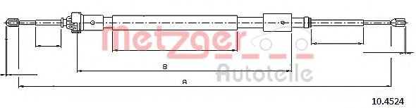 Cablu, frana de parcare CITROEN C3 II (2009 - 2016) METZGER 10.4524 piesa NOUA