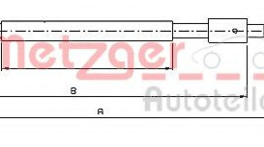 Cablu, frana de parcare CITROEN DS3 Cabriolet (2013 - 2015) METZGER 10.4524 piesa NOUA