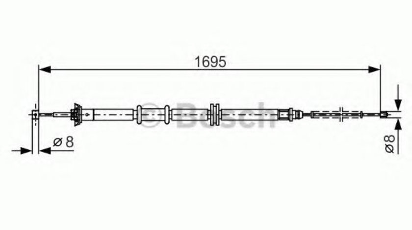 Cablu, frana de parcare CITROEN NEMO caroserie (AA) (2008 - 2016) BOSCH 1 987 482 205 piesa NOUA