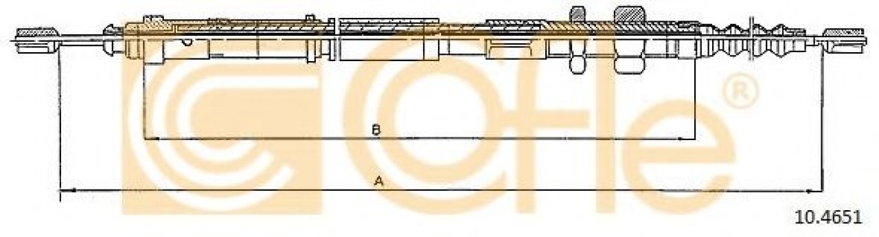 Cablu, frana de parcare CITROEN XANTIA (X1) (1993 - 1998) COFLE 10.4651 piesa NOUA