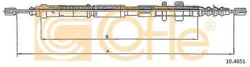 Cablu, frana de parcare CITROEN XANTIA (X2) (1998 - 2003) COFLE 10.4651 piesa NOUA