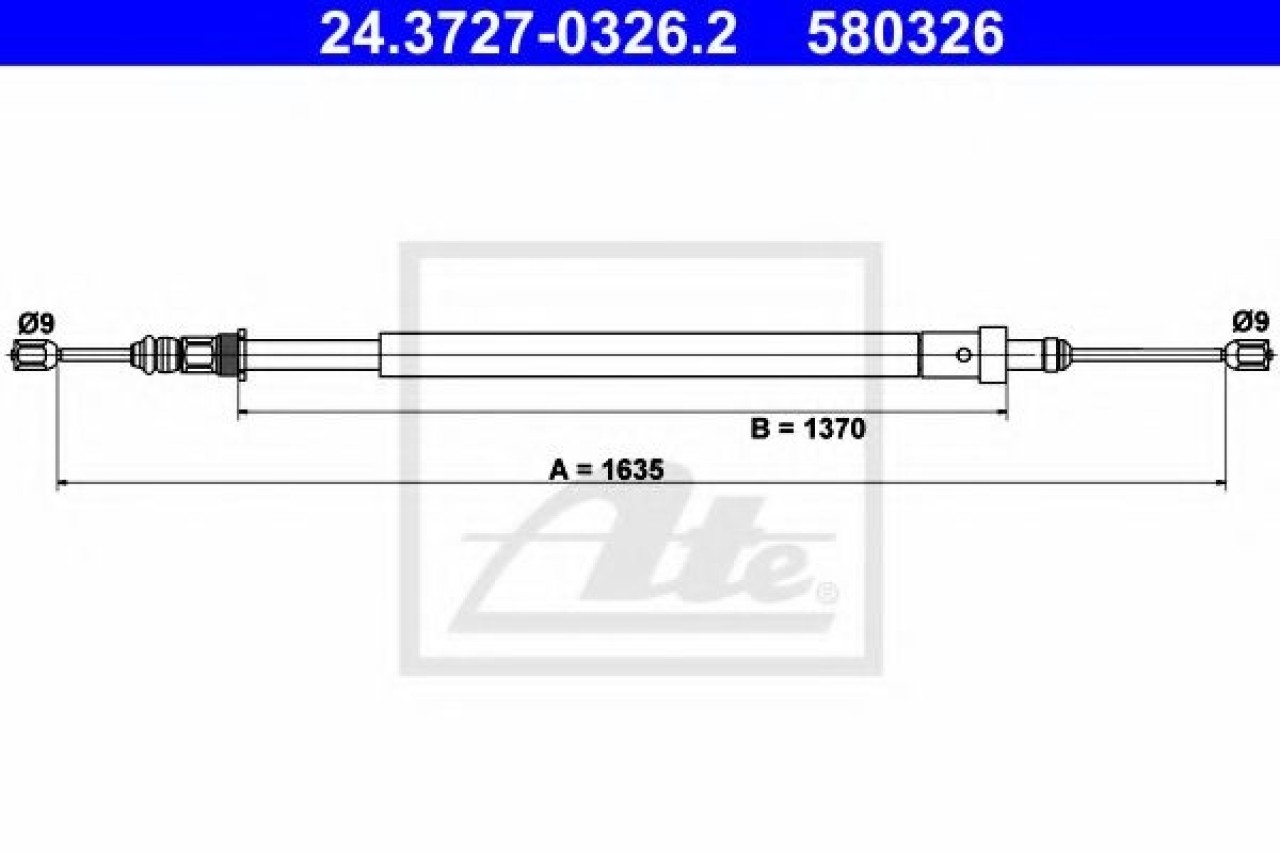 Cablu, frana de parcare CITROEN XSARA Caroserie (2000 - 2005) ATE 24.3727-0326.2 piesa NOUA