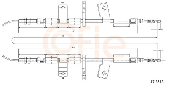 Cablu, Frana De Parcare Cofle Chevrolet 17.3513